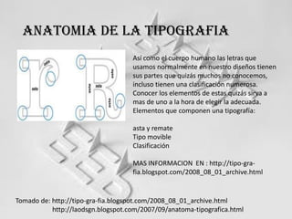Letras,biografias y anatomiade tipografia | PDF