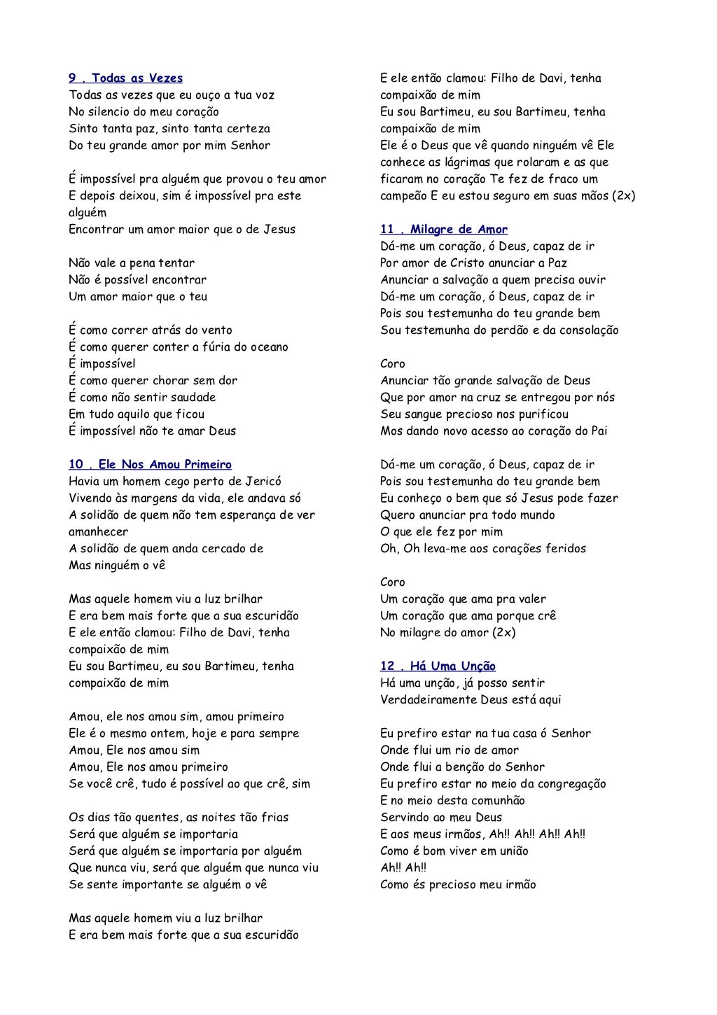 Letra Do Hino Calmaria Canção E Louvor