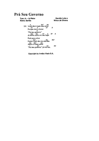 Prá Seu Governo
 