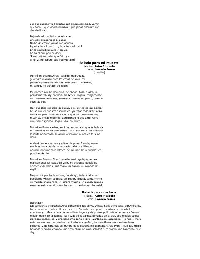 Letras De Tango1 1 A La
