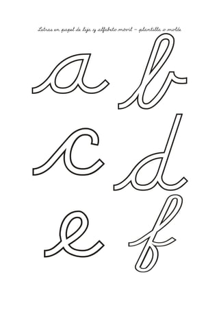 Letras en papel de lija y alfa¯ƒto mó§»l – plantilla o moôde
 