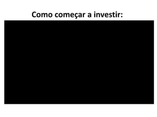 Como começar a investir:
 