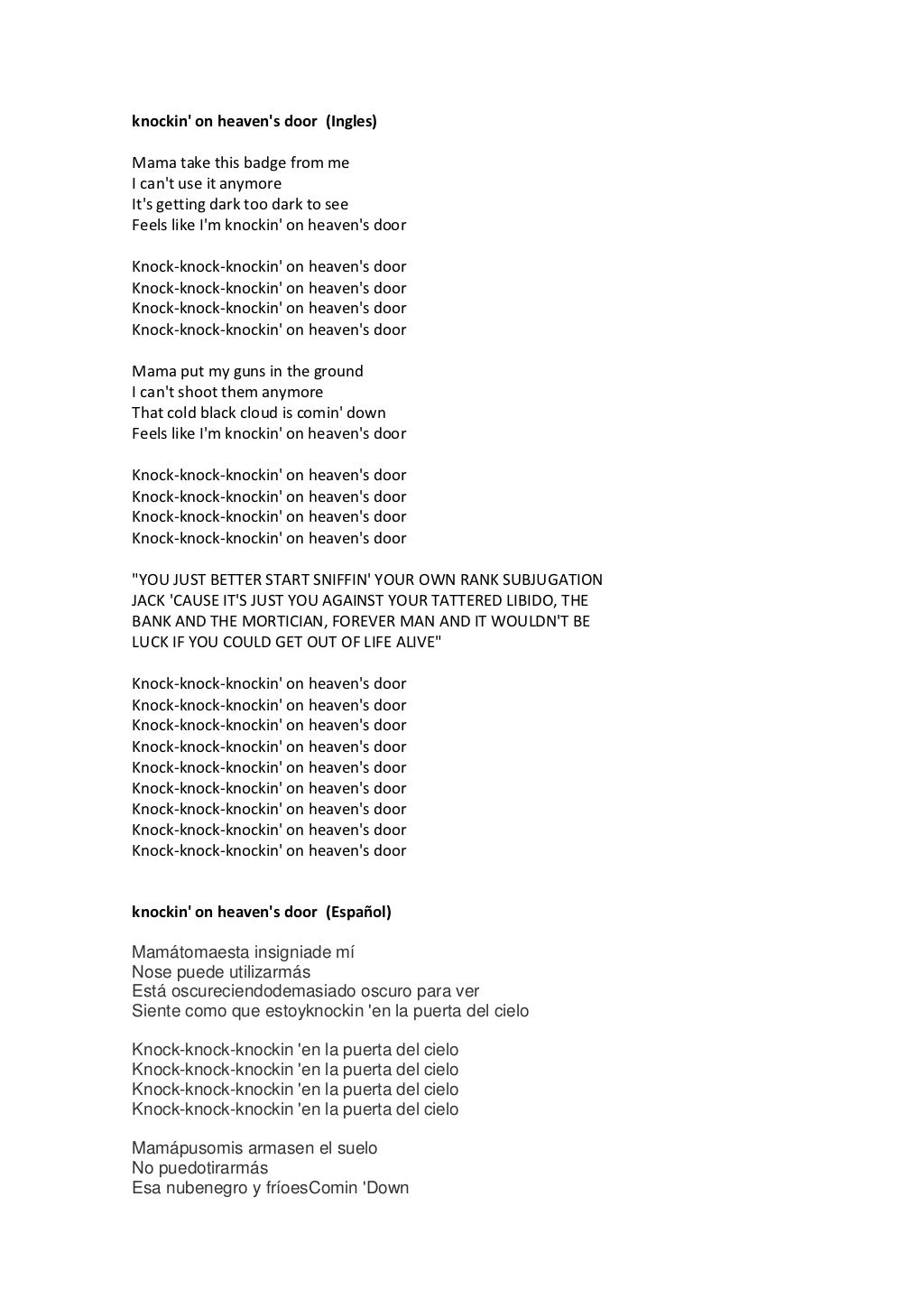 Letra De Let Her Go Pronunciacion