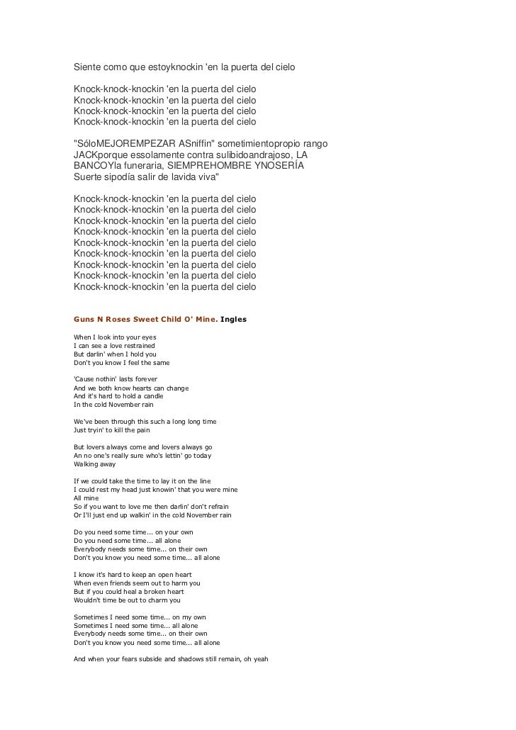 Guns N Roses Letras En Español Letras guns and roses