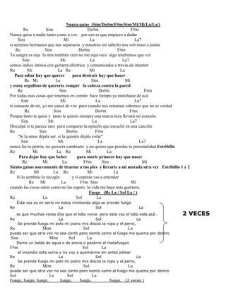 Letras y letras con acordes