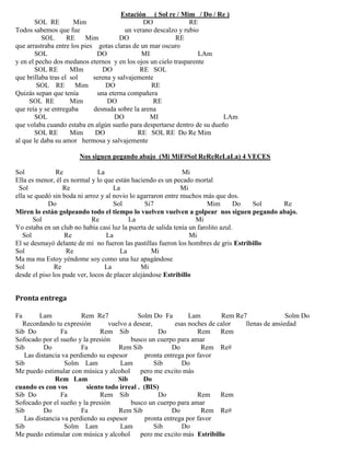 Letras y letras con acordes