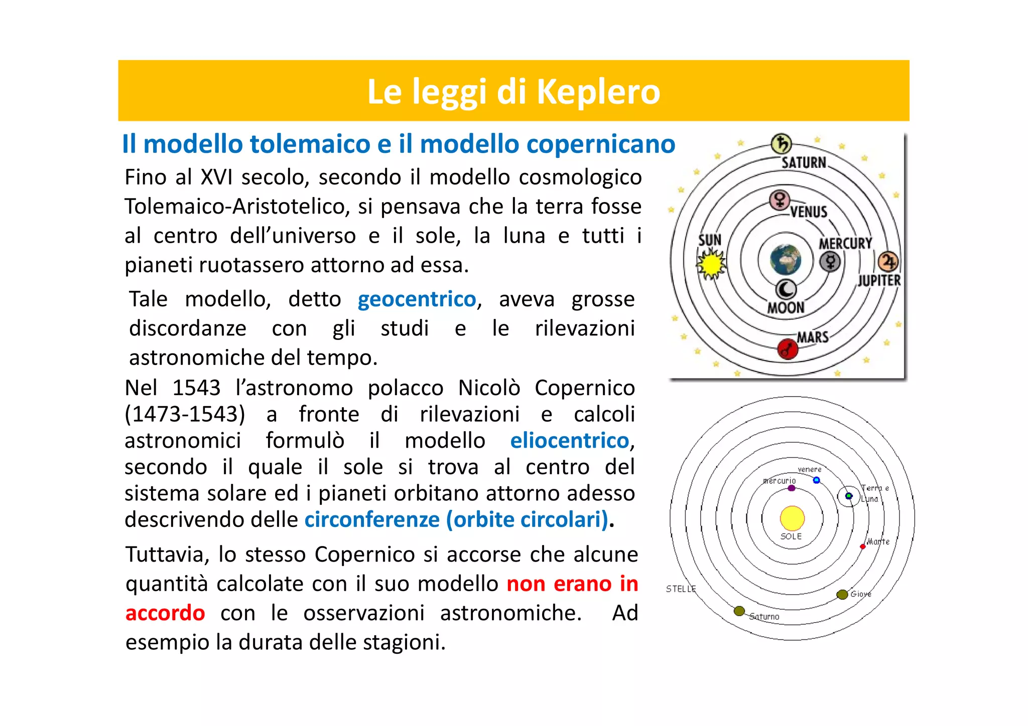Le tre leggi di keplero [prof. santi caltabiano] | PDF