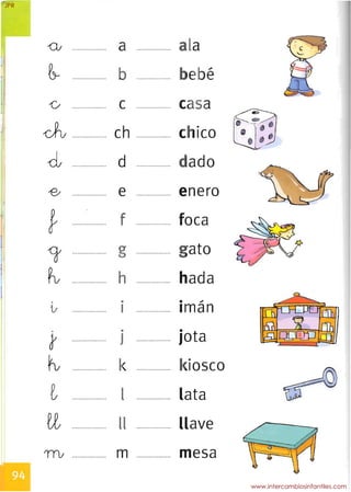 D.; . a a a

~ .. .................... e
",
e
v . e casa
d
Jv
. d
eh
ado
le -jea
~ .
[uu
~
fv
e
f
g
h
enero
foca
ato
hada
1./ .
.I
. " ,
liman
'.
rfv
....................
....................
•
J ....................
....................
jota
I •
lasco
t .................... l .................... lata
tt .................... 1 .................... llave
nv m mesa

JPR
www.intercambiosinfantiles.com
 