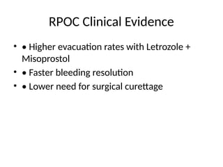 Minimal Rpoc Letrozole its role in RPOC and male infertility | PPTX