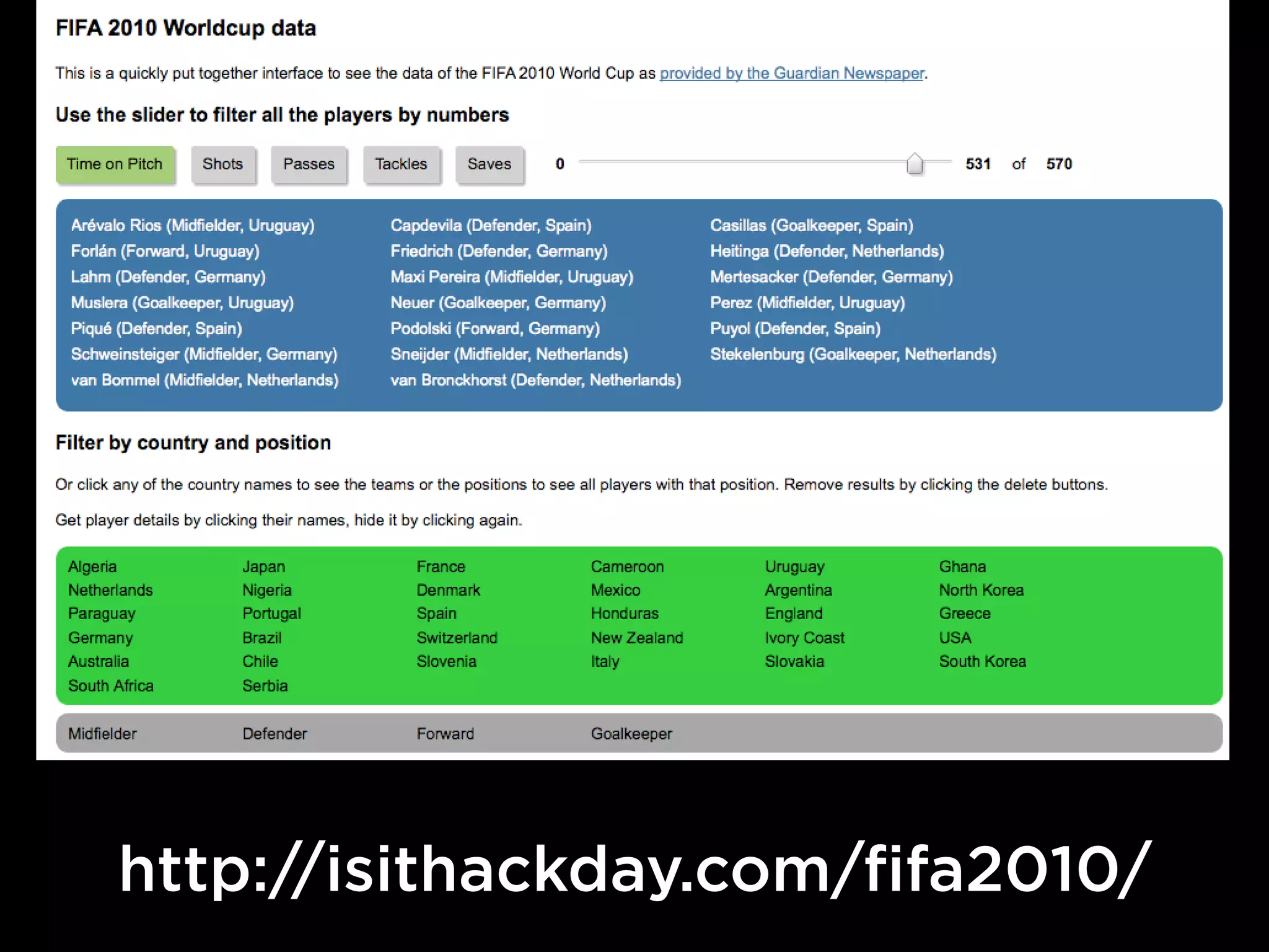 http://isithackday.com/fifa2010/
 
