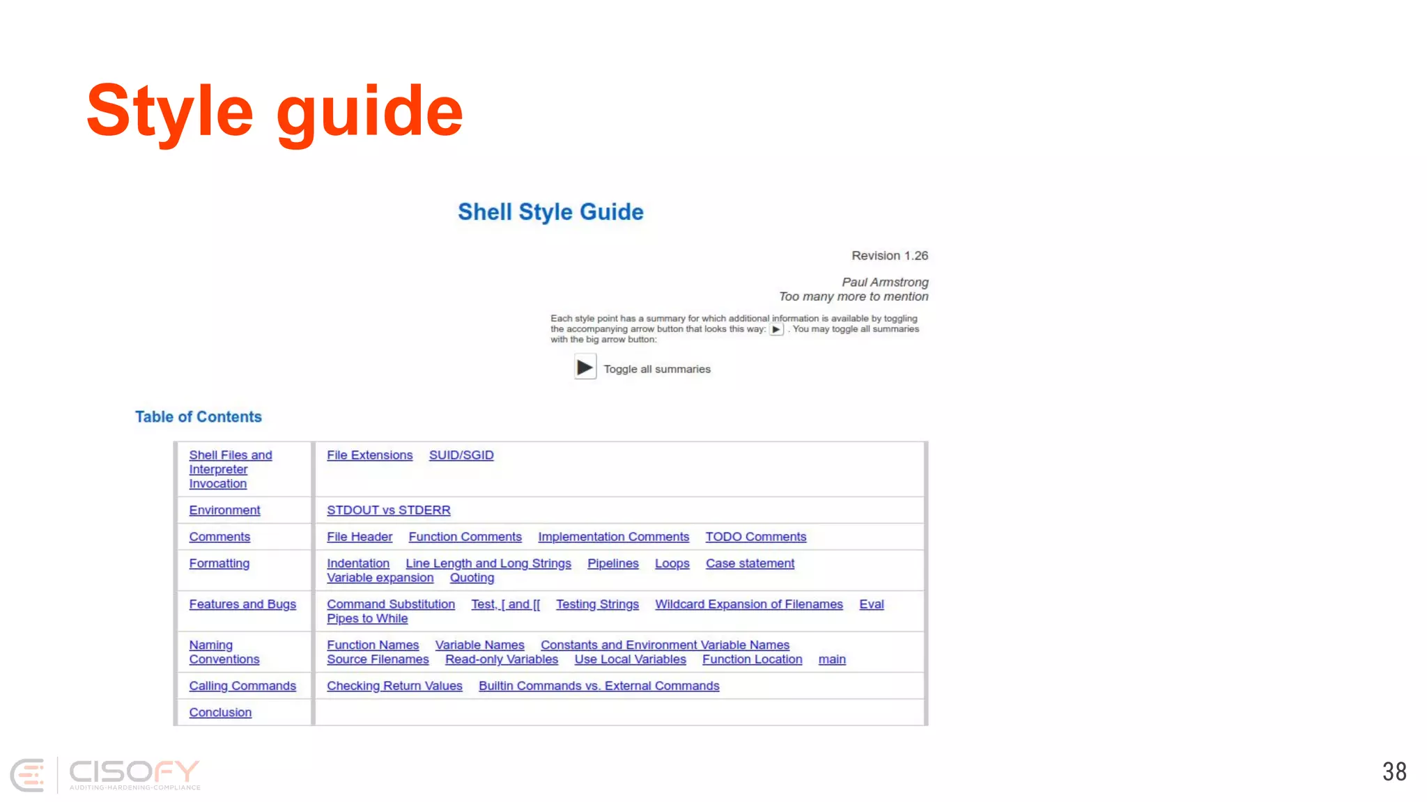 Style guide 38 