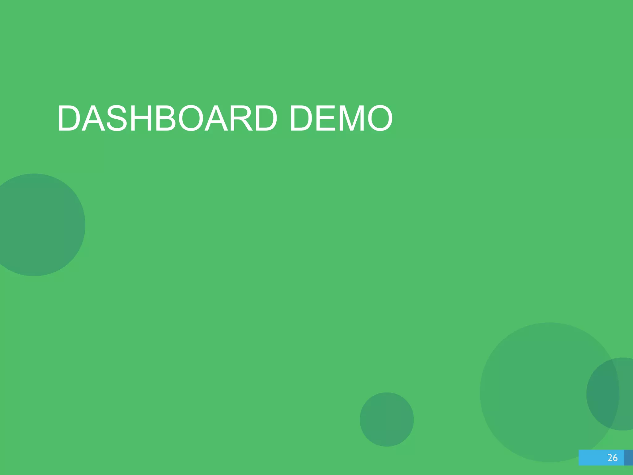 DASHBOARD DEMO 
26 
 