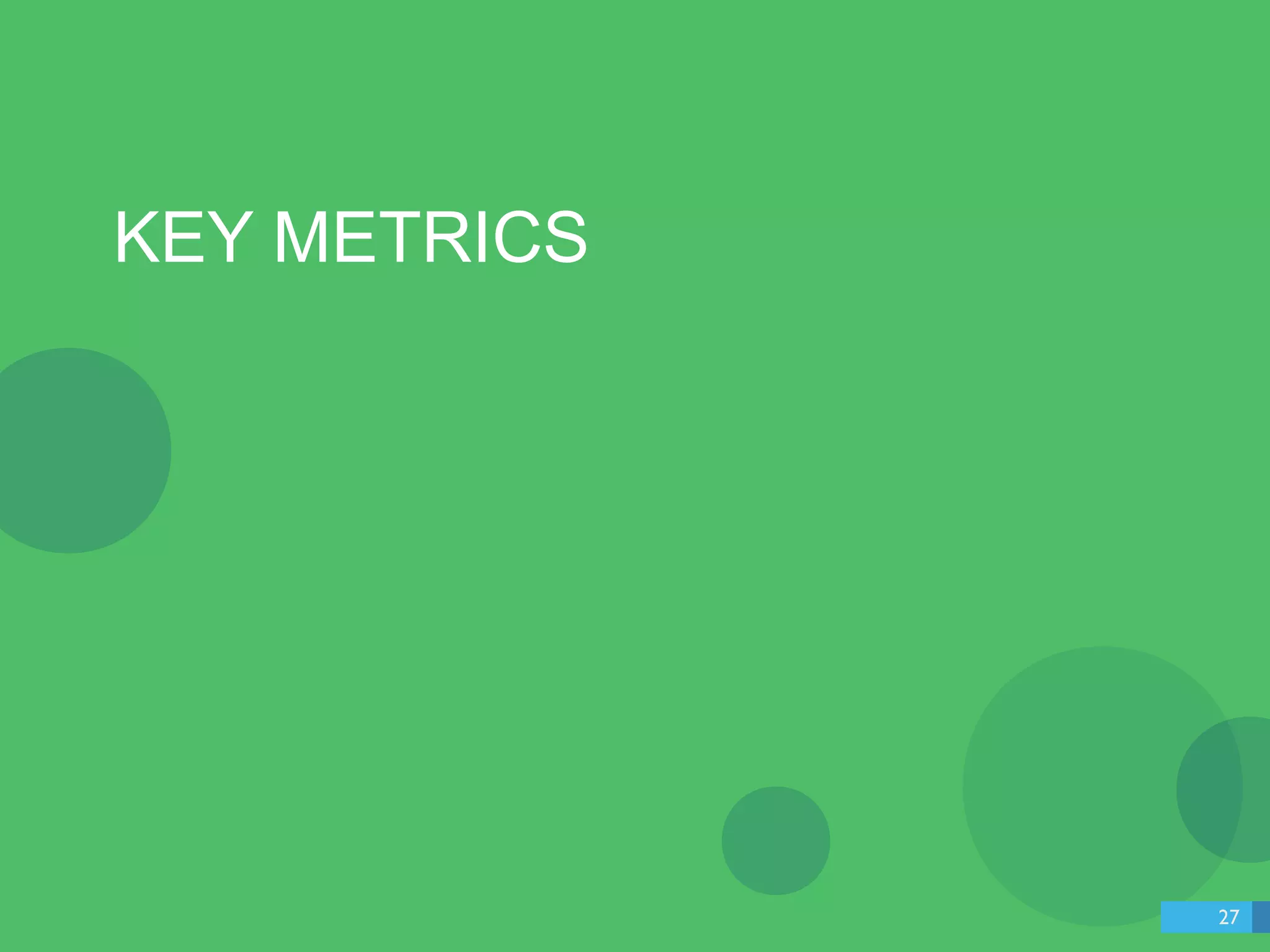 KEY METRICS 
27 
 