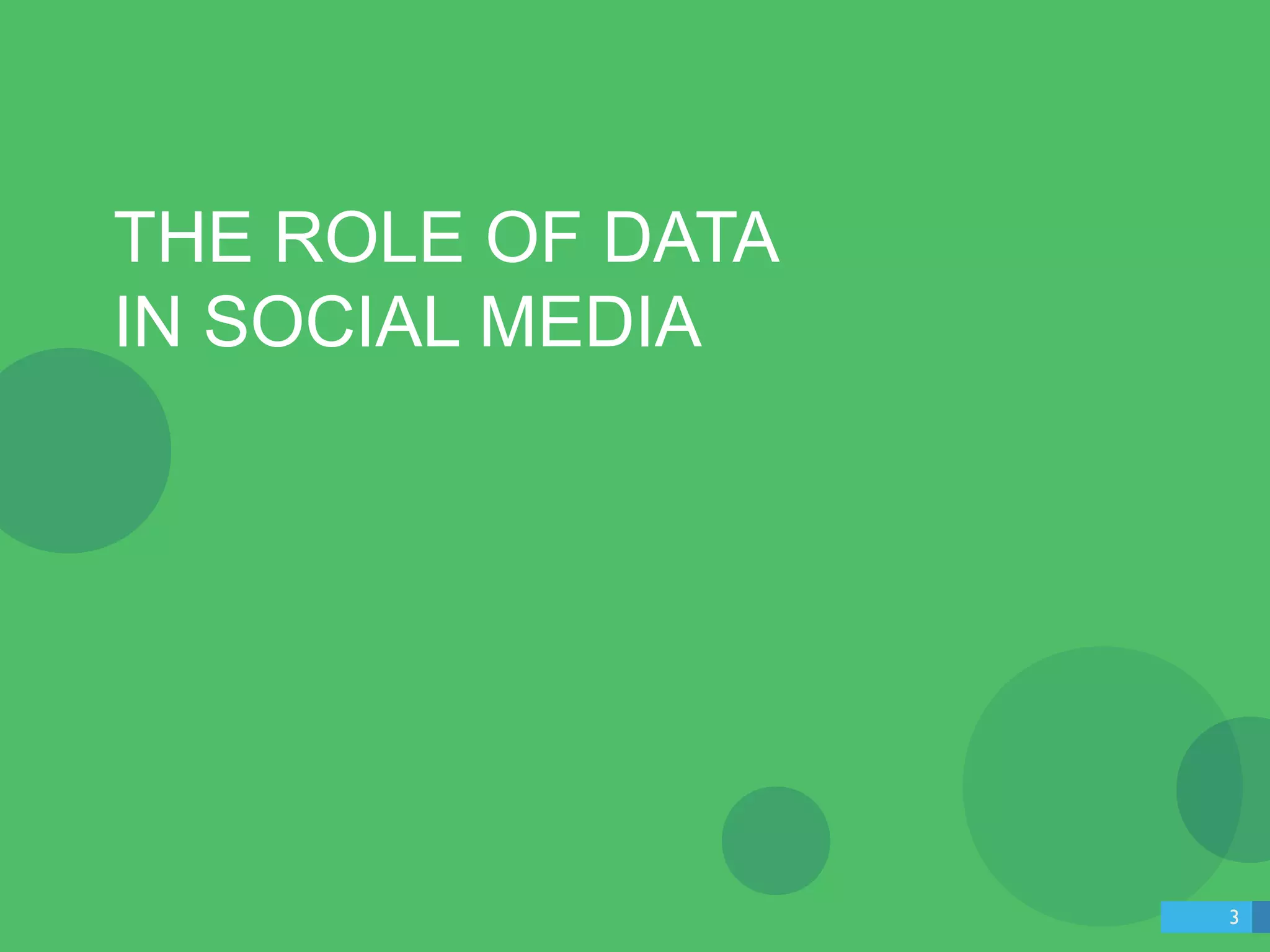 THE ROLE OF DATA 
IN SOCIAL MEDIA 
3 
 