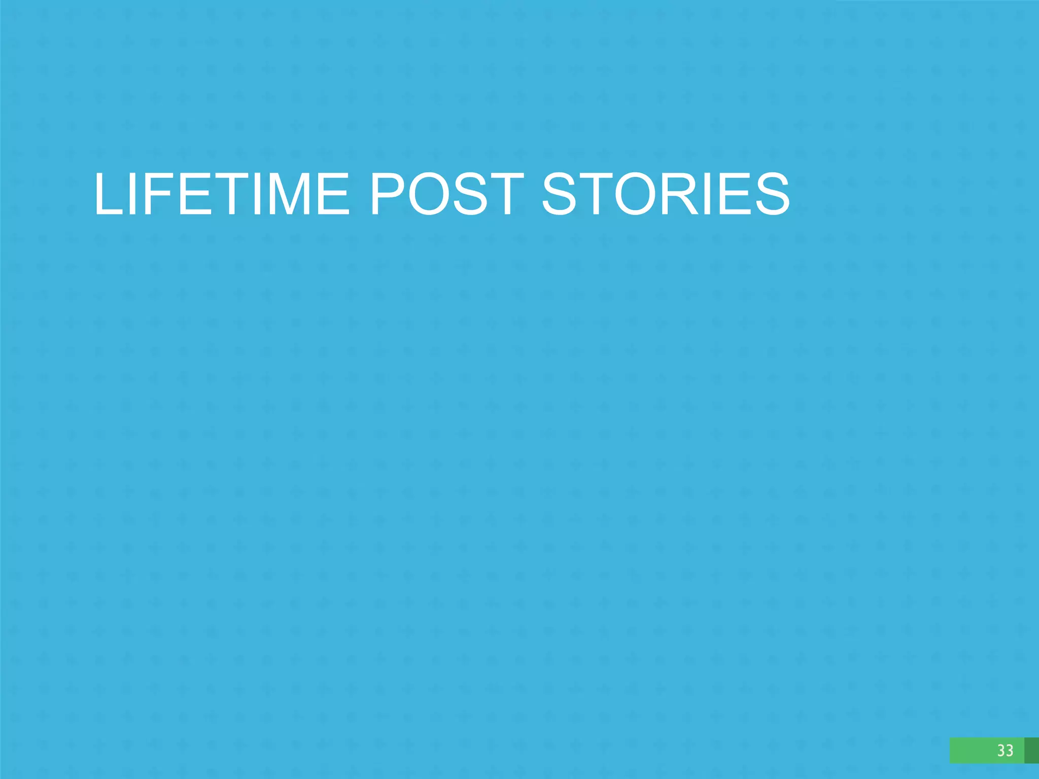 LIFETIME POST STORIES 
33 
 
