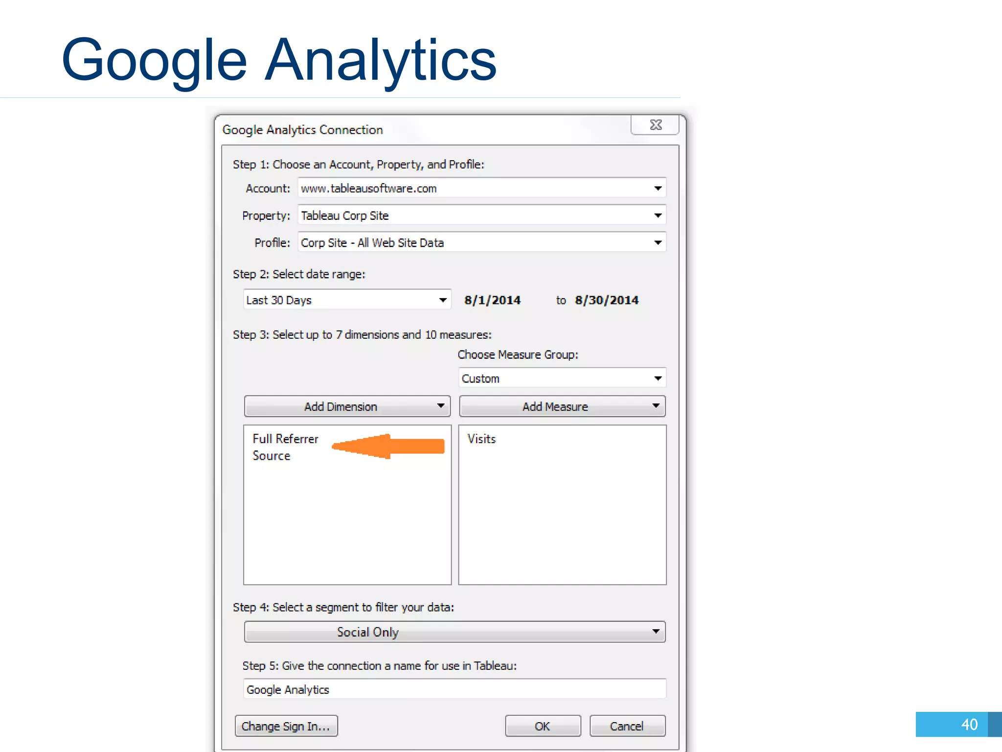 Google Analytics 
40 
 