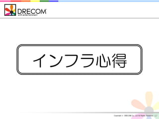 インフラ心得


     Copyright © DRECOM Co., Ltd All Rights Reserved.   57
 