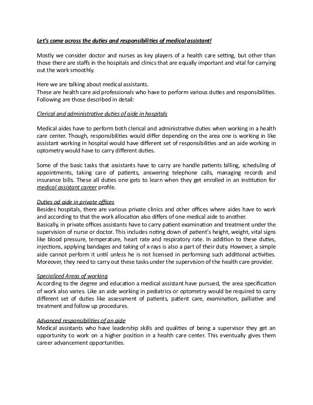 medical assistant administrative duties
