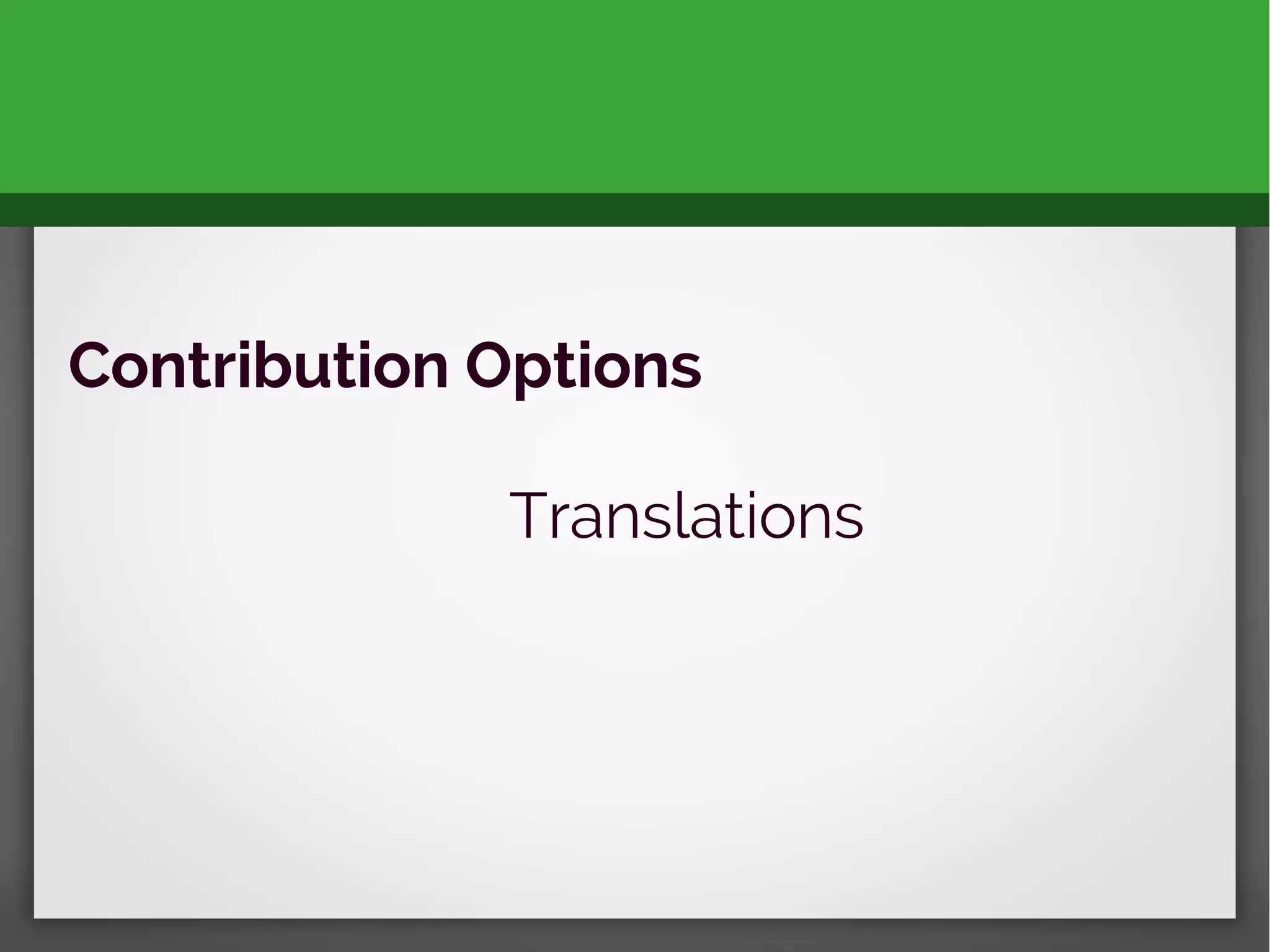 Contribution Options
Translations
 