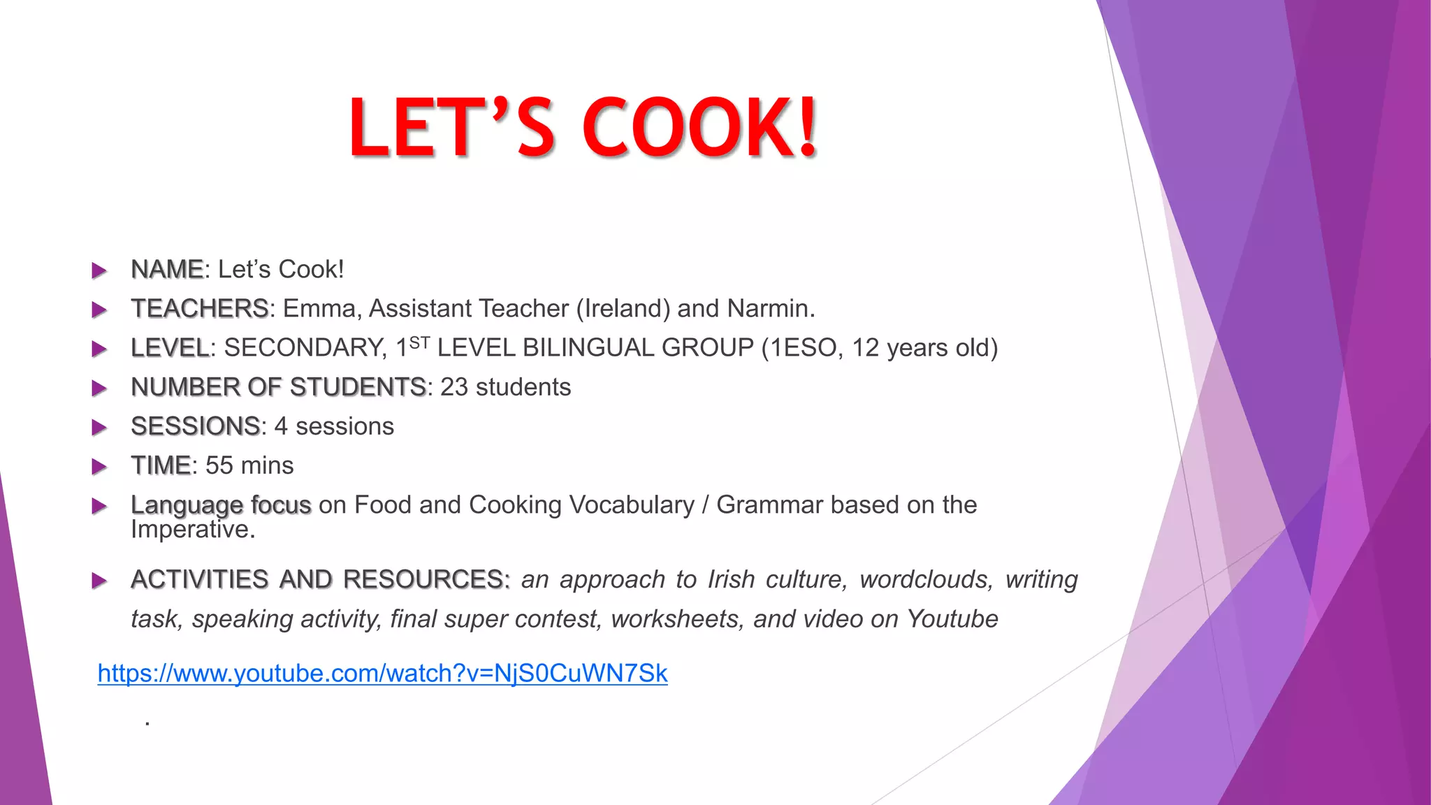 Lets cook. clil activity. by narmin and emma. | PPT