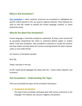 Let's Discover The Different Types Of Text Annotations | PDF