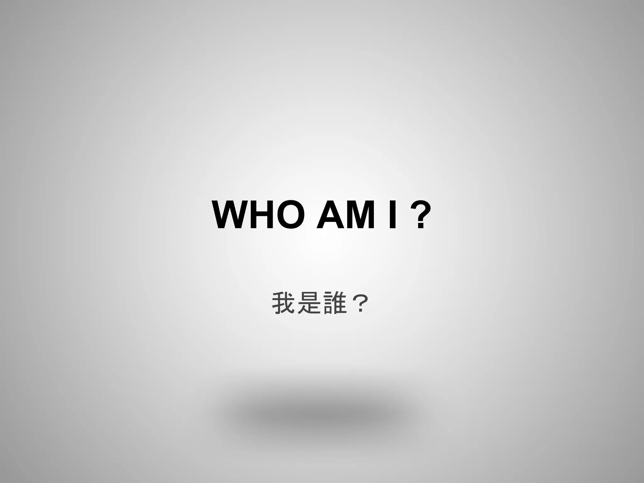 WHO AM I ?

  我是誰？
 