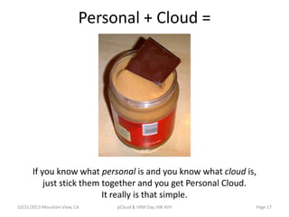 Personal + Cloud =

If you know what personal is and you know what cloud is,
just stick them together and you get Personal...