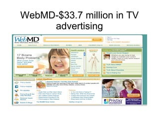 WebMD-$33.7 million in TV advertising 