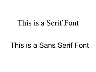 This is a Serif Font

This is a Sans Serif Font
 