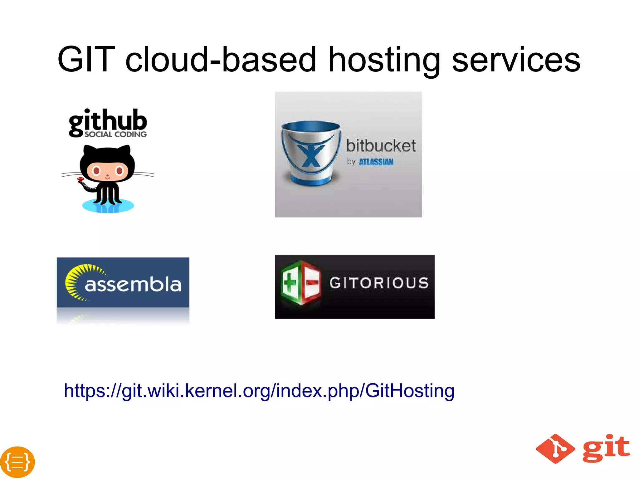 GIT cloud-based hosting services
https://git.wiki.kernel.org/index.php/GitHosting
 