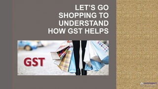 z
LET’S GO
SHOPPING TO
UNDERSTAND
HOW GST HELPS
 