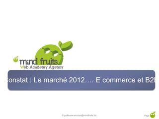Constat : Le marché 2012…. E commerce et B2B



                © guillaume.eouzan@mindfruits.biz   Page 4
 