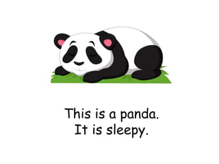 This is a panda.
It is sleepy.
 