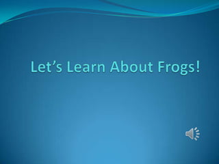 Let’s learn about frogs!
