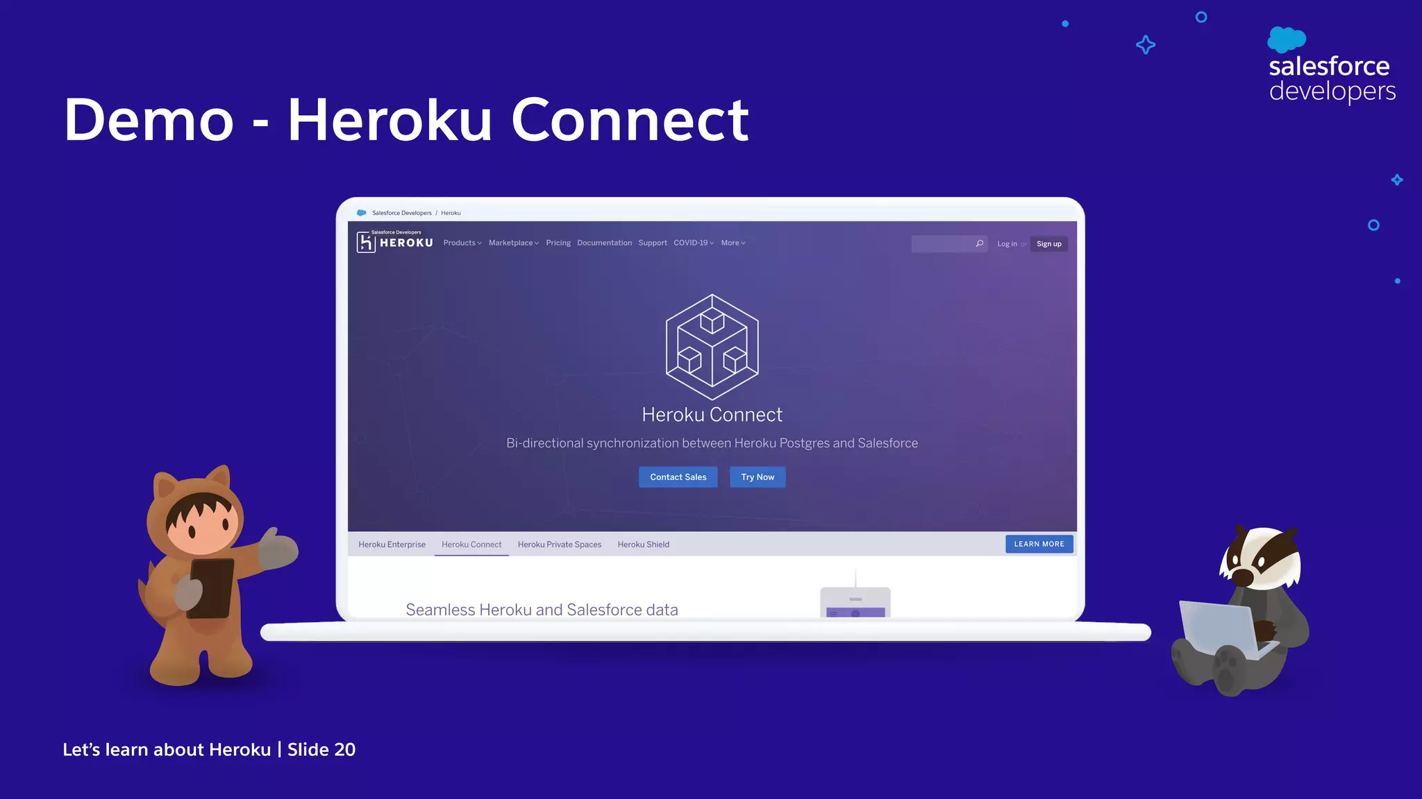 Let’s learn about Heroku | Slide 20 Demo - Heroku Connect 