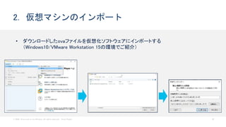 © 2020 Cisco and/or its affiliates. All rights reserved. Cisco Public 20
2. 仮想マシンのインポート
• ダウンロードしたovaファイルを仮想化ソフトウェアにインポートする
（Windows10/VMware Workstation 15の環境でご紹介）
 