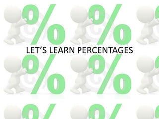 LET’S LEARN PERCENTAGES
 