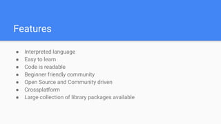 Let's learn python | PPT