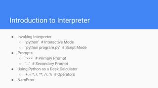 Let's learn python | PPT