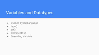 Let's learn python | PPT
