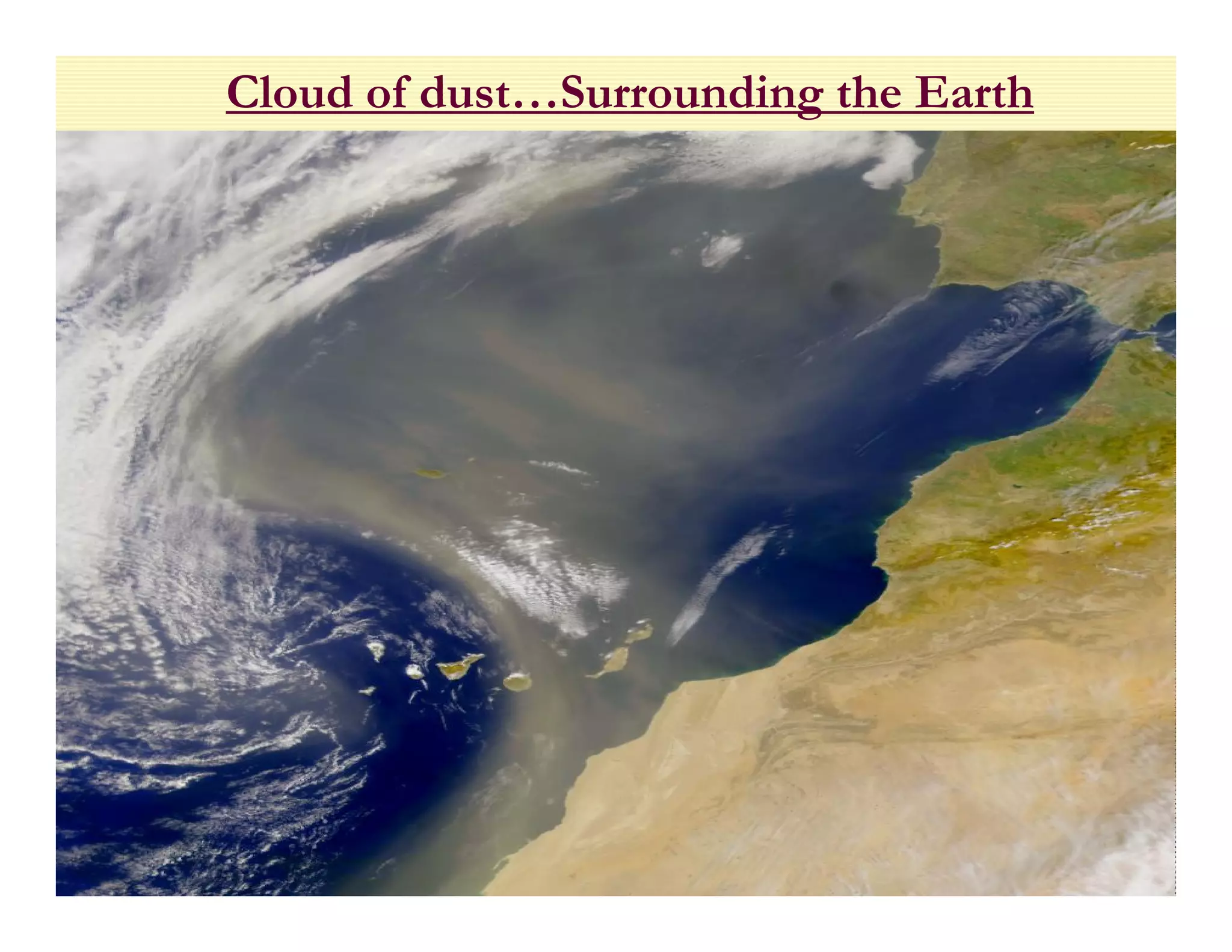 Cloud of dust…Surrounding the Earth
 