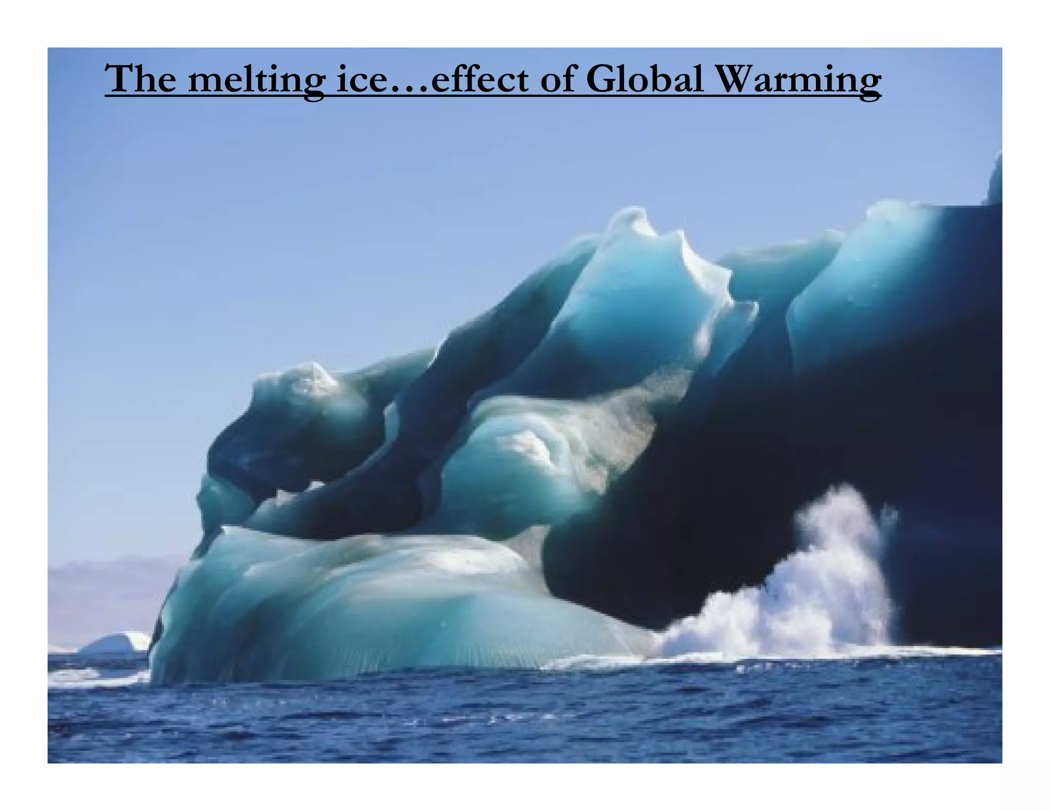 The melting ice…effect of Global Warming
 