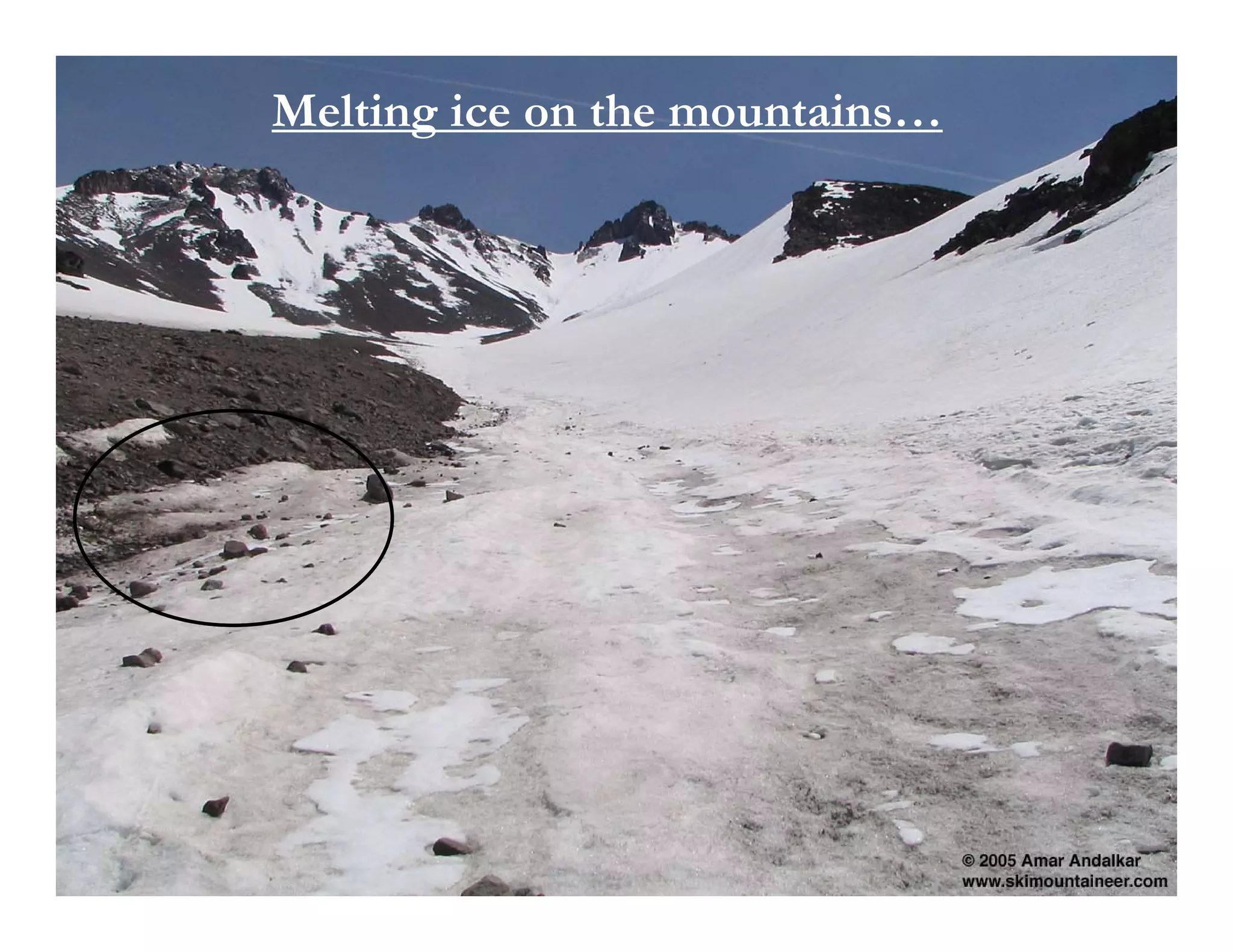 Melting ice on the mountains…
 