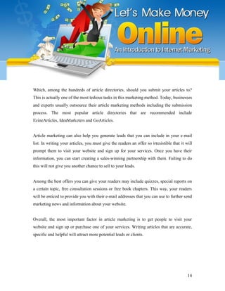 Let's make money online