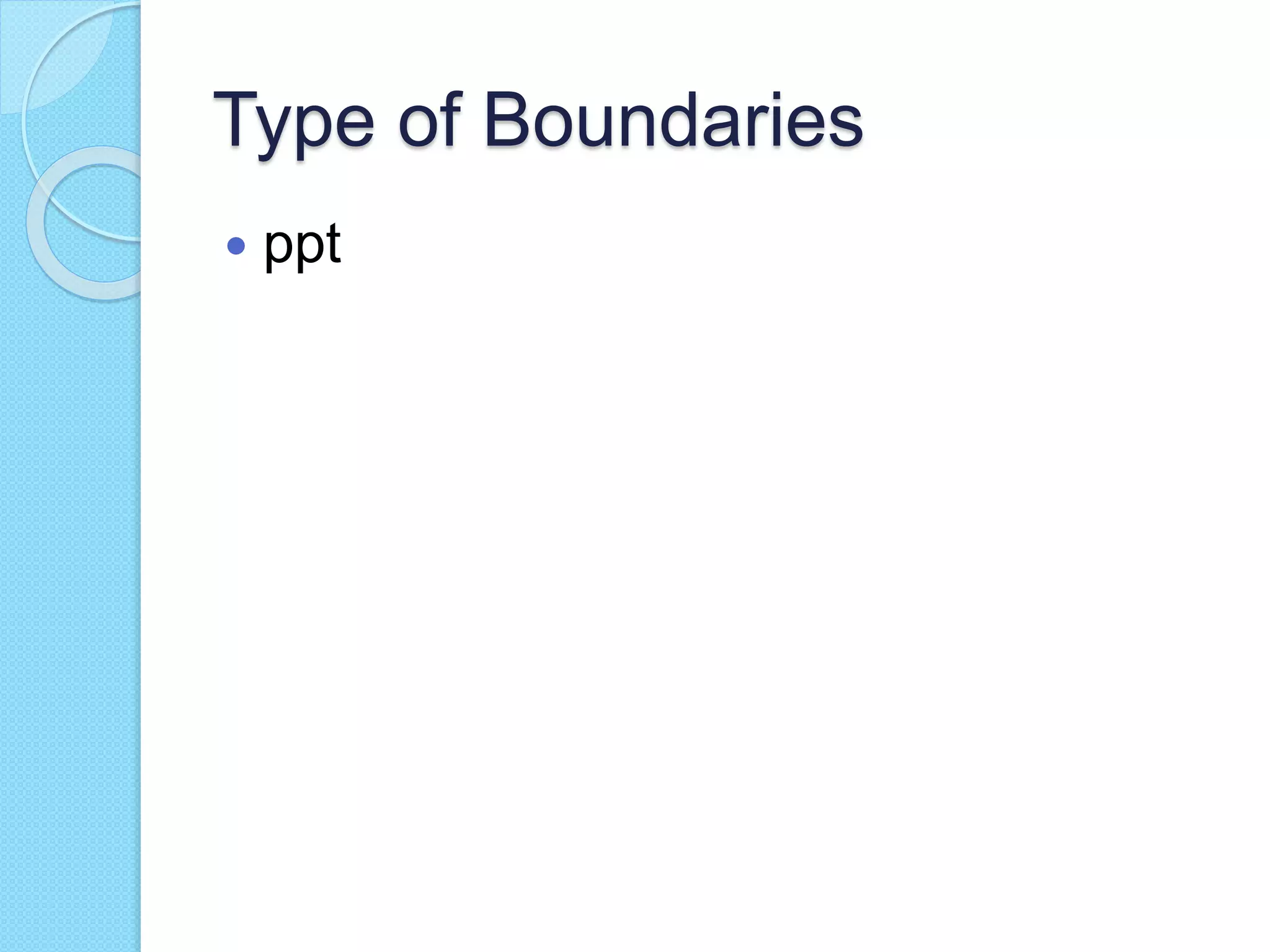 Type of Boundaries
 ppt
 