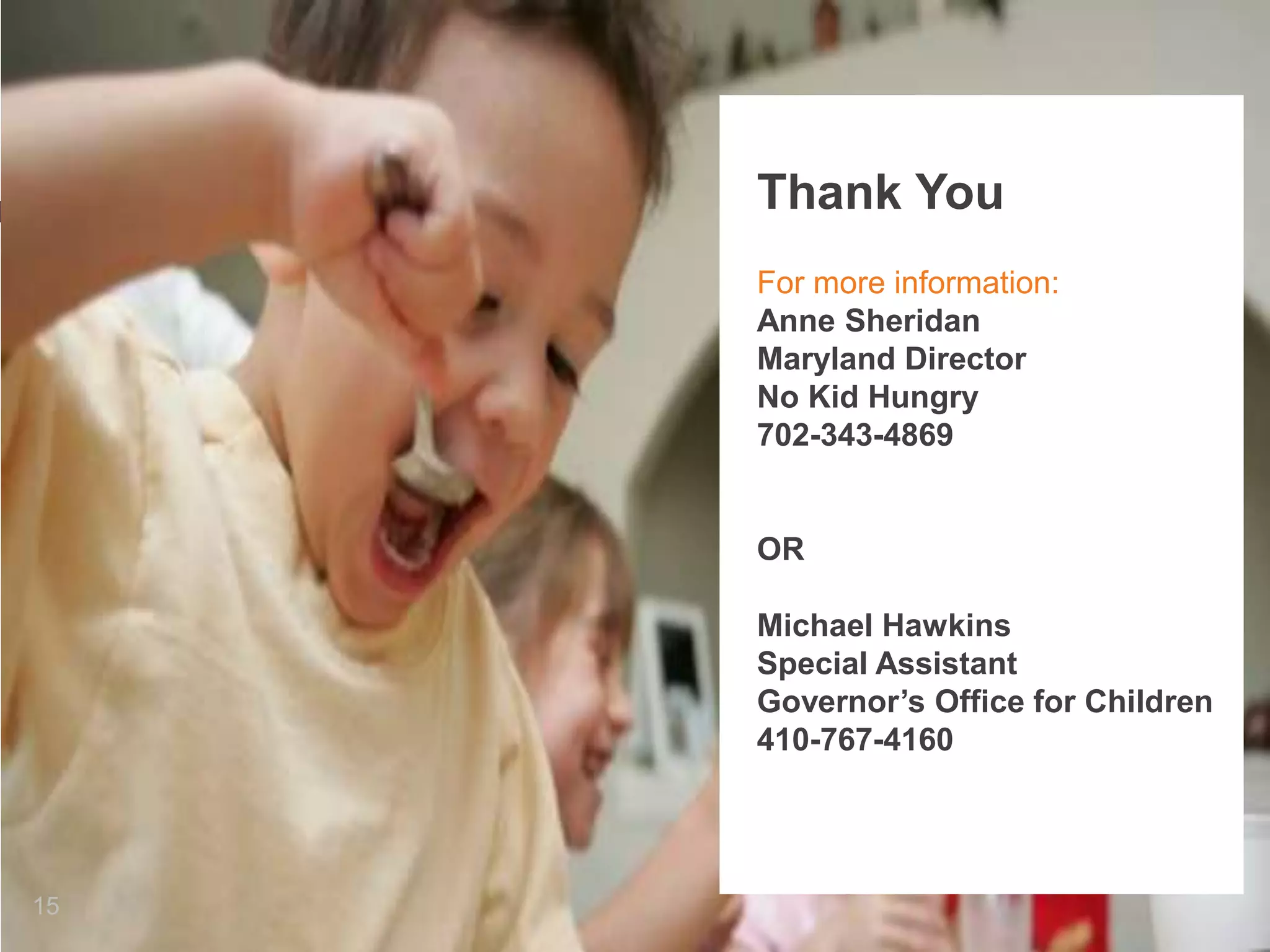 Direct appeal from Governor O’MalleySchool Breakfast Program** = preliminary numbers; final after 90 days from end of reporting period