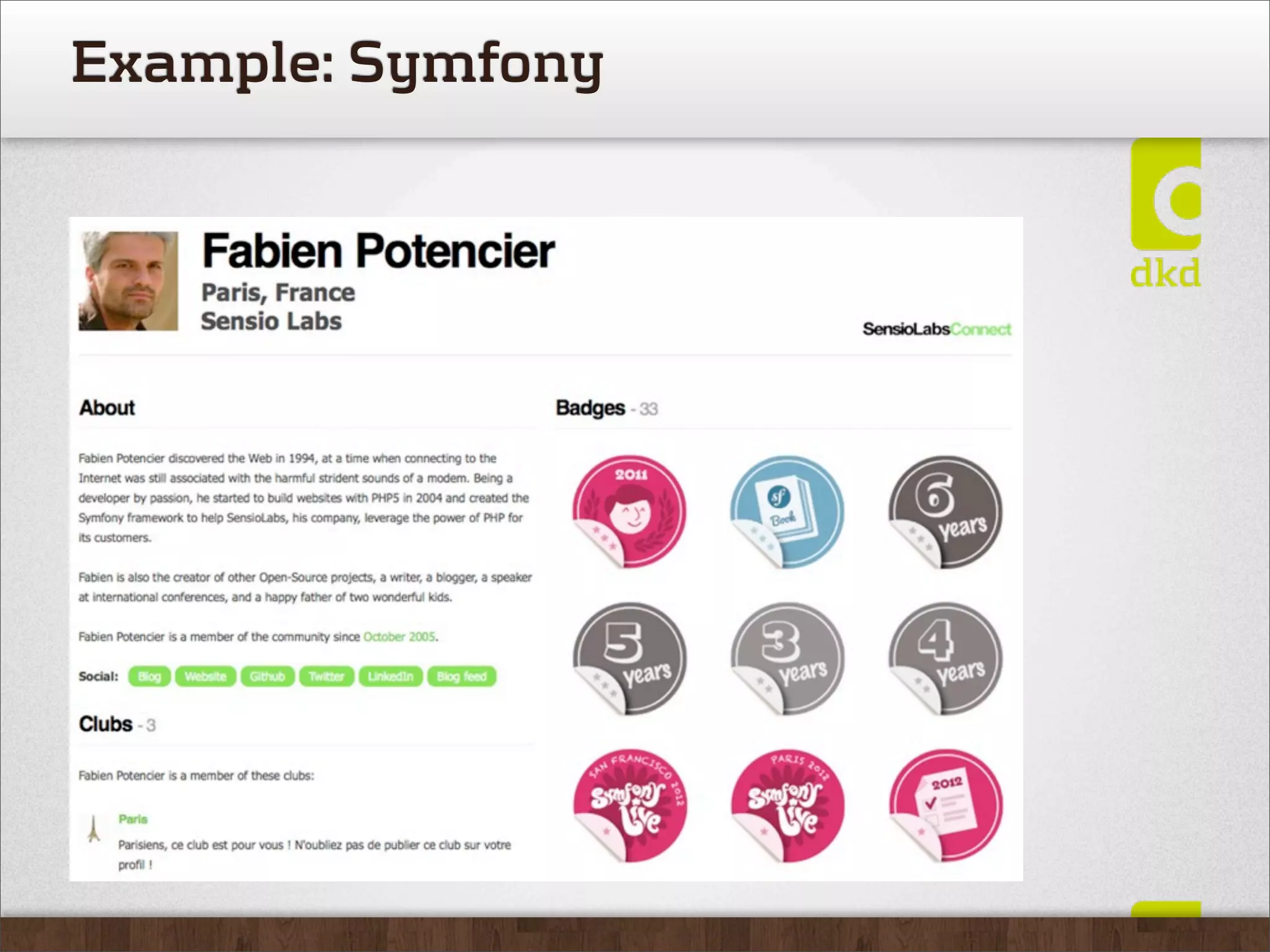 Example: Symfony
 