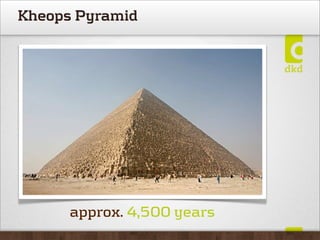 Kheops Pyramid




      approx. 4,500 years
 