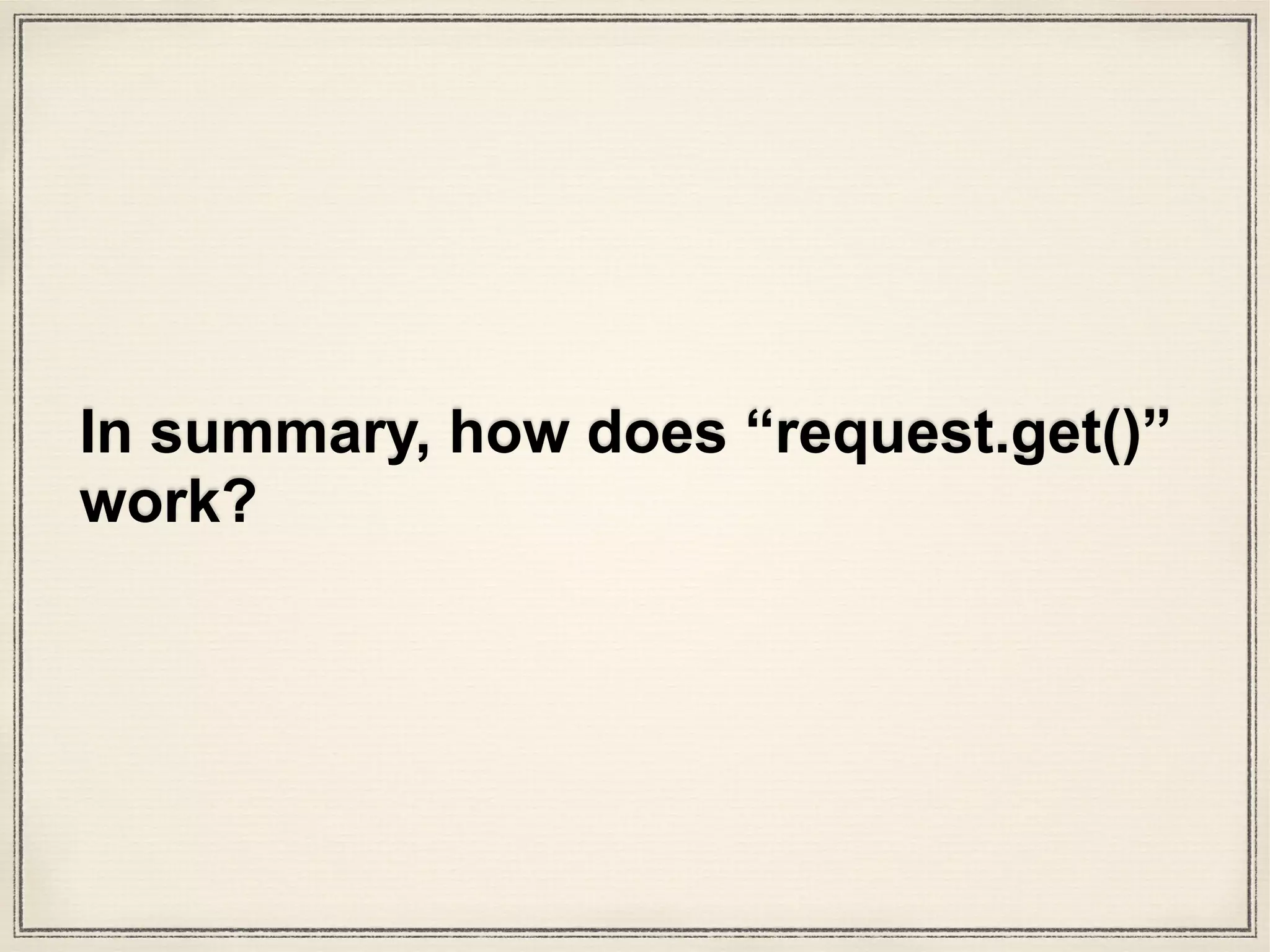 def test_DIGEST_HTTP_200_OK_GET(self, httpbin):
auth = HTTPDigestAuth('user', 'pass')
url = httpbin('digest-auth', ‘auth',
'user', 'pass')
r = requests.get(url, auth=auth)
assert r.status_code == 200
r = requests.get(url)
assert r.status_code == 401
s = requests.session()
s.auth = HTTPDigestAuth('user', 'pass')
r = s.get(url)
assert r.status_code == 200
test_requests.py
 