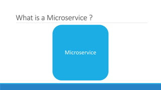 What is a Microservice ?
Microservice
 